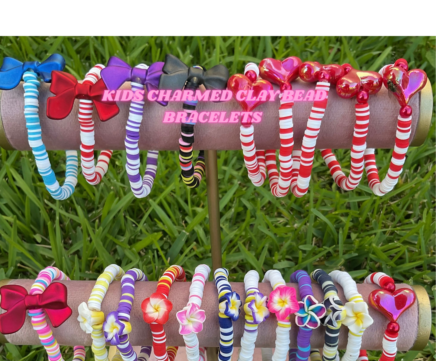 KIDS CHARMED CLAY BEAD BRACELETS