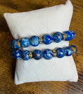 Glass Bead Bracelet with Charm Spacers
